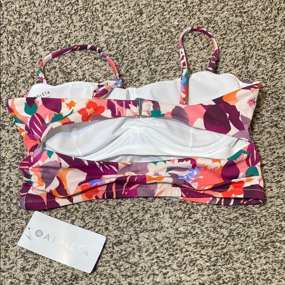 🆕 Athleta Tropical Fitted Bustier Camisole Bikini Top - Picture 8 of 11